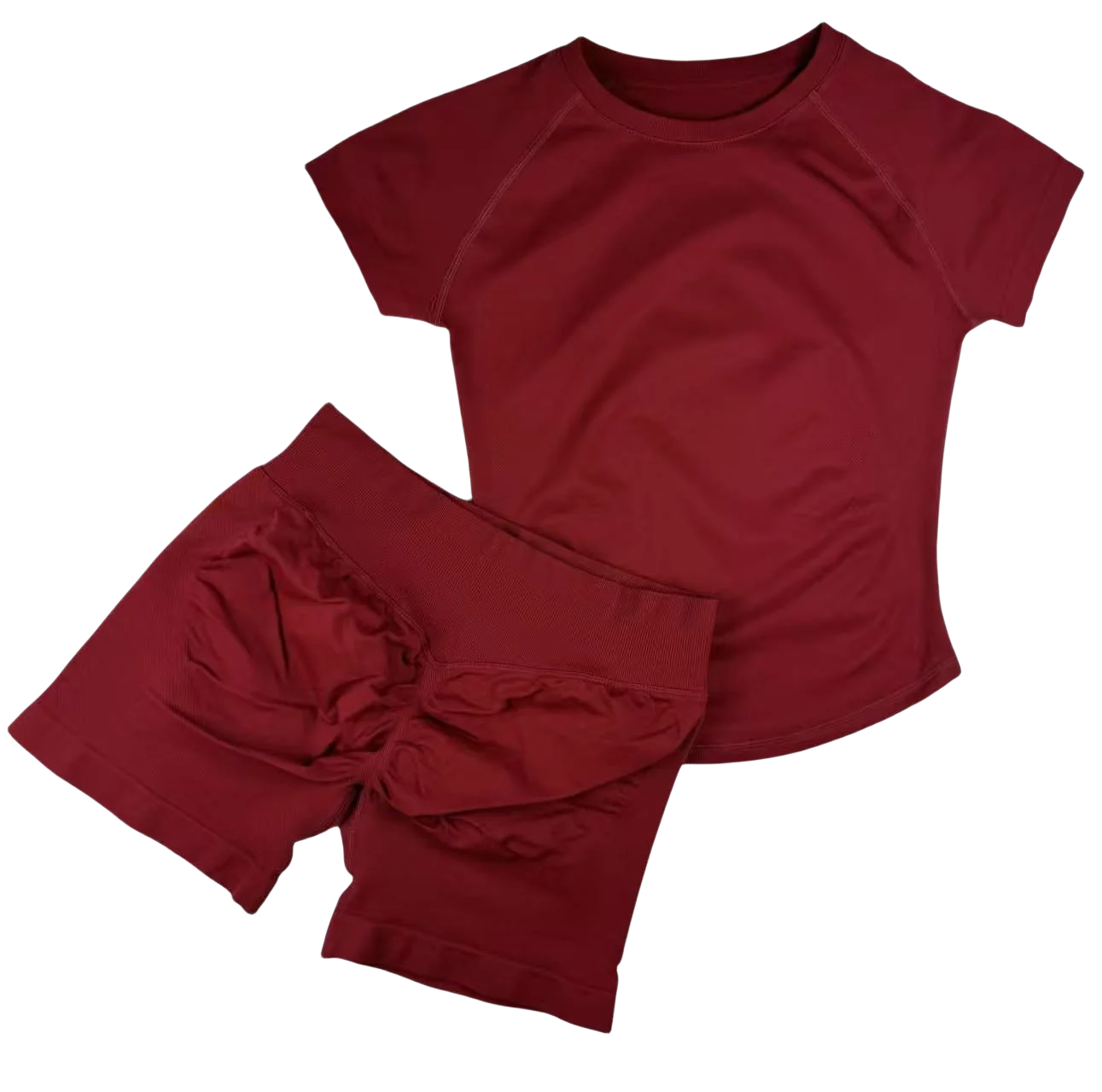 2 Pcs  Impact Sports Sets Short Sleeve Seamless Yoga Top Fitness Set Women Workout Running Sports Shorts Gym Suit