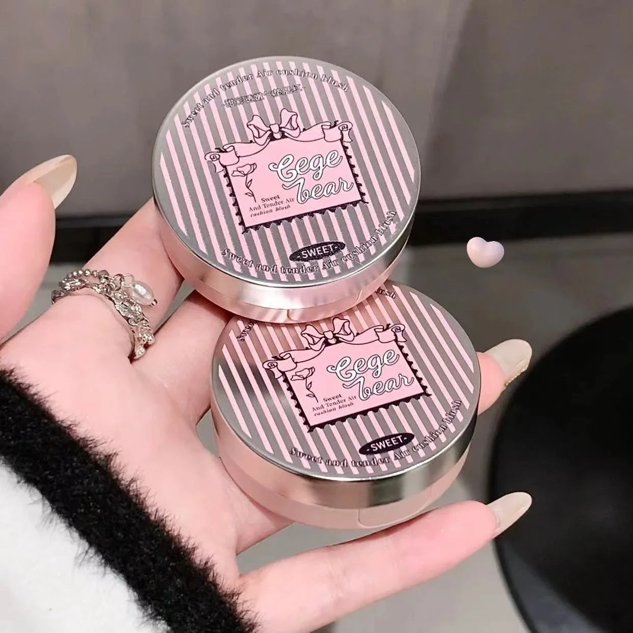Cute Liquid Blusher Air Cushion Nude Natural Face Brighten Apricot Peach Tint Blush Shading Rouge Rubor Korean Makeup Cosmetics