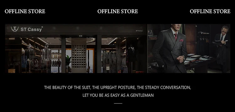 elegant man suits high quality 3 piece （Jacket + vest + pants）slim fit formal office and leisure banquet groom's suit