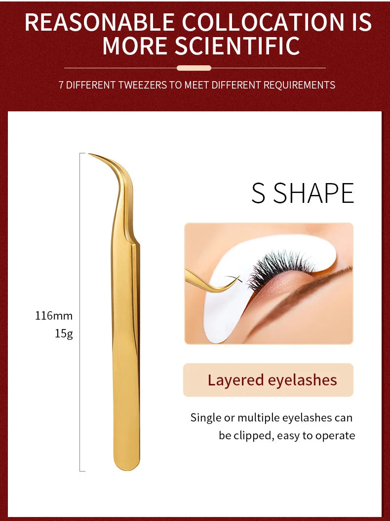 Eyelashes Tweezers Stainless Steel For Lashes Extension Makeup Tools Nail Art Accessories Rhinestone Picker Tools