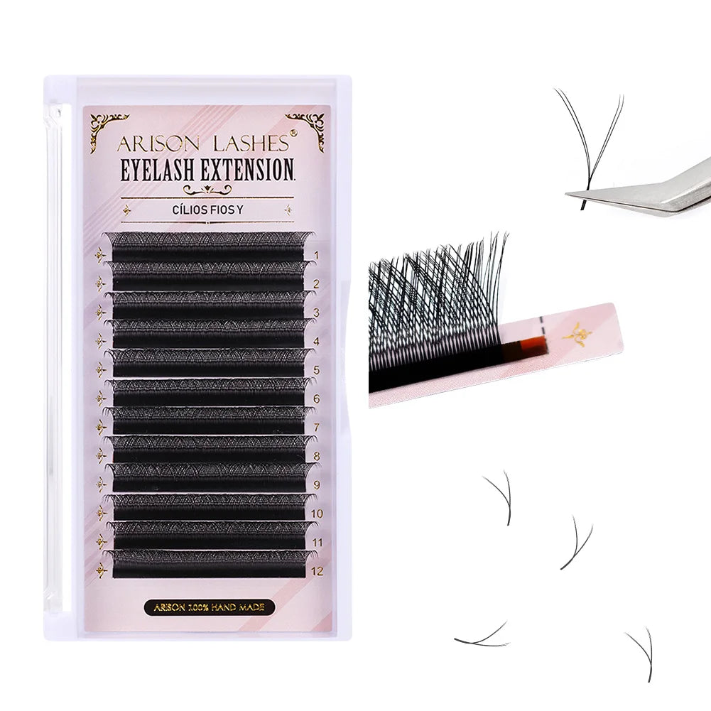 ARISON YY Lashes and 3D/4D/5D W Shape Lashes Brasileiro Premade Volume Eyelashes Extension Soft Thin Easily Grafting Extension