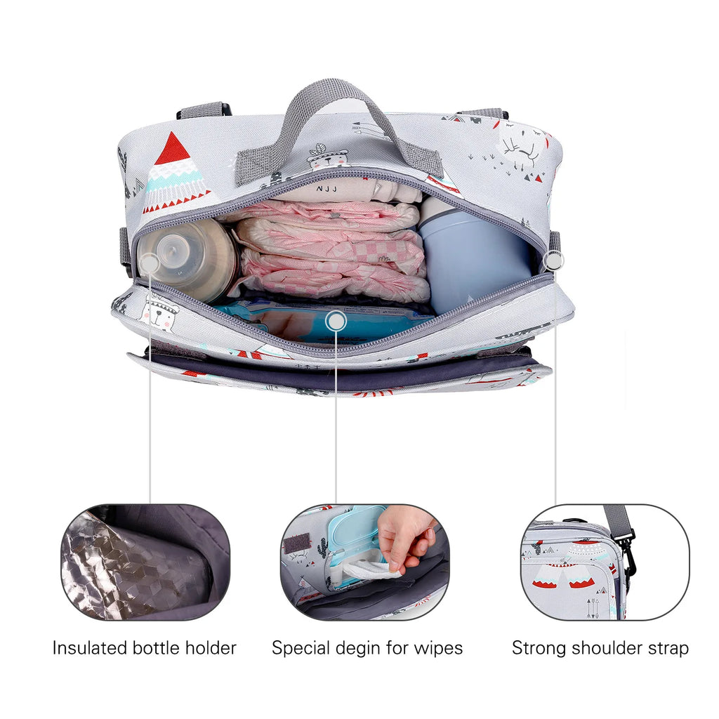Baby Stroller Bag Waterproof Portable Outing Travel Mummy Bag Multifunction Diaper Bottle Storage Hanging Bag Pram Organizer