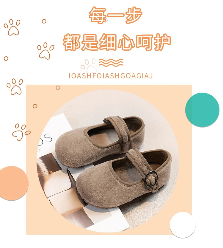 Baby Girls Spring/Autumn Fashion Popular New Kids Solid Color Flat Casual Comfortable Student Children's Walking Shoes Size21-30