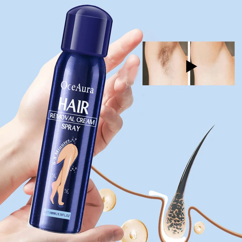Permanent Hair Growth Inhibitor & Hair Removal Spray for  Arm, Leg & Armpit, Painless Quick Hair Removal Spray for Women & Men