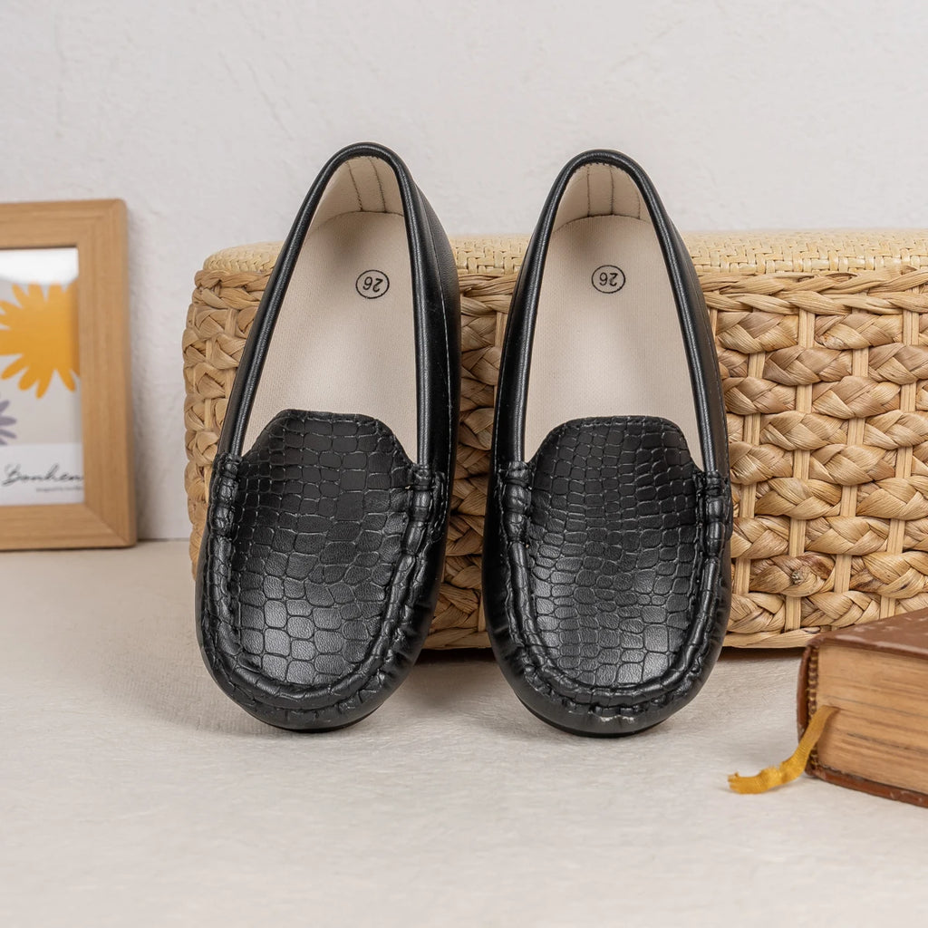 Toddler Boys' Loafers Stone Pattern Slip-On Dress Shoes Kids Comfortable Formal Performance Footwear