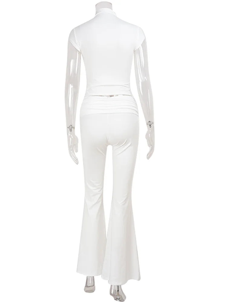 Casual Sheath Women Suit Fashion Sexy Street Short Sleeves Hollow Out 2 Pieces (Tops+Long Pant) Matching Sets Female Tracksuit