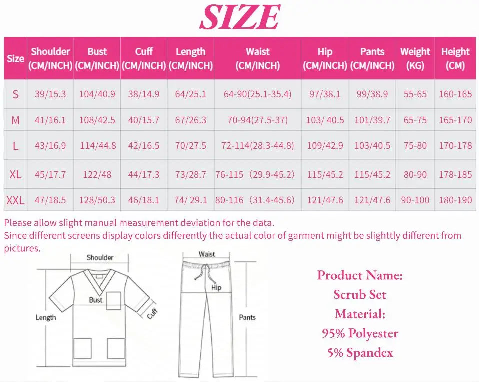 New Fashion Spandex Medical Uniform Medical Scrubs Sets Nursing Scrubs Hospital Uniform Doctor Nurse Uniforms Women Scrub Set