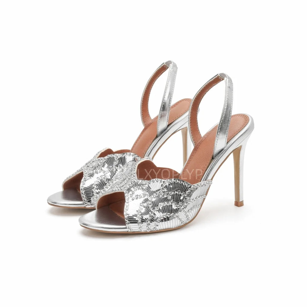 Ladies' Stunning Andsexy Slimhigh-heeled Temperament,ladies' Wedding Sandals,high-quality European AndAmerican Outerwearslippers
