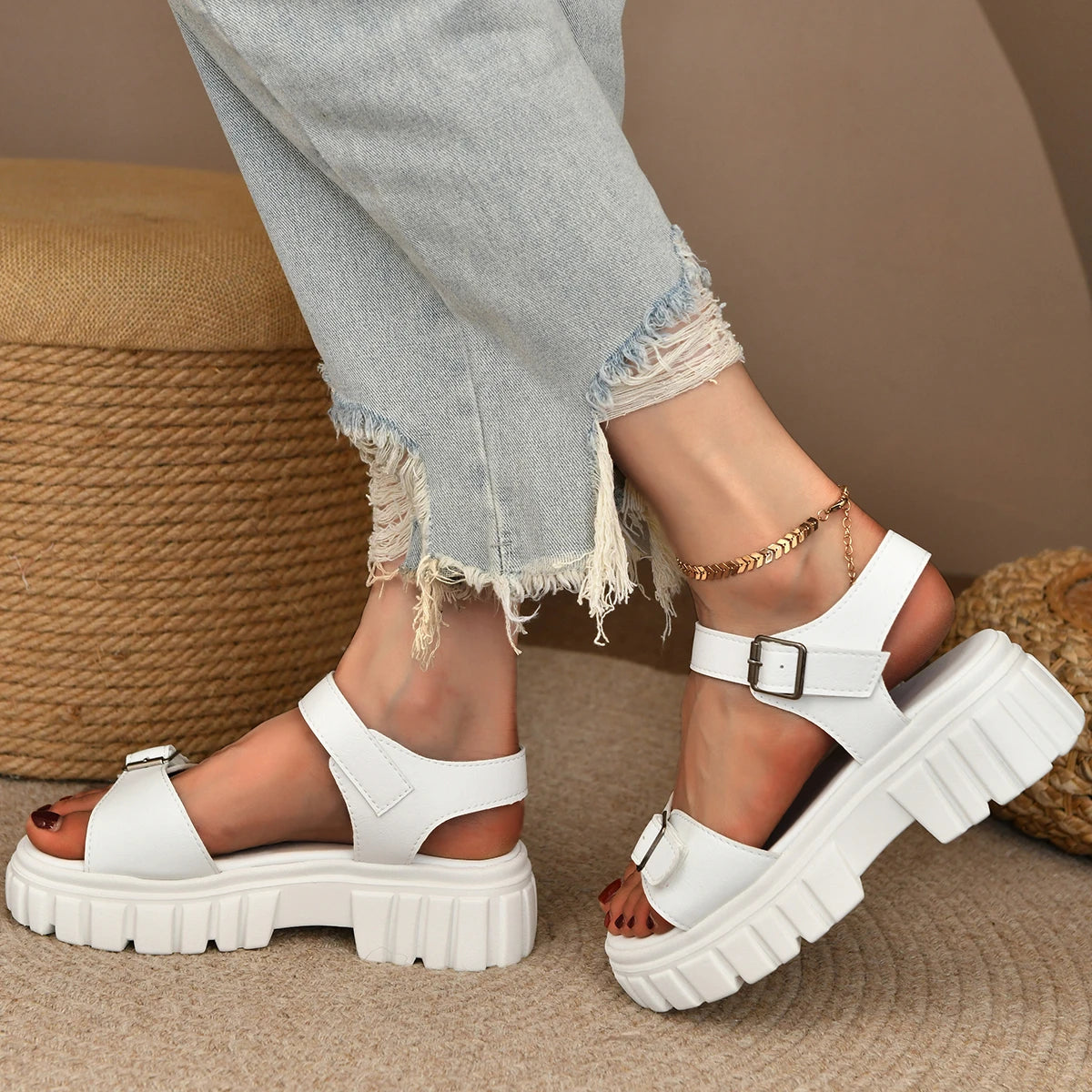 Women Elegant Sandals  New Summer Outdoor Designer Shoes Women Casual Fashion Bottom Platform Sandals Sandalias De Mujer