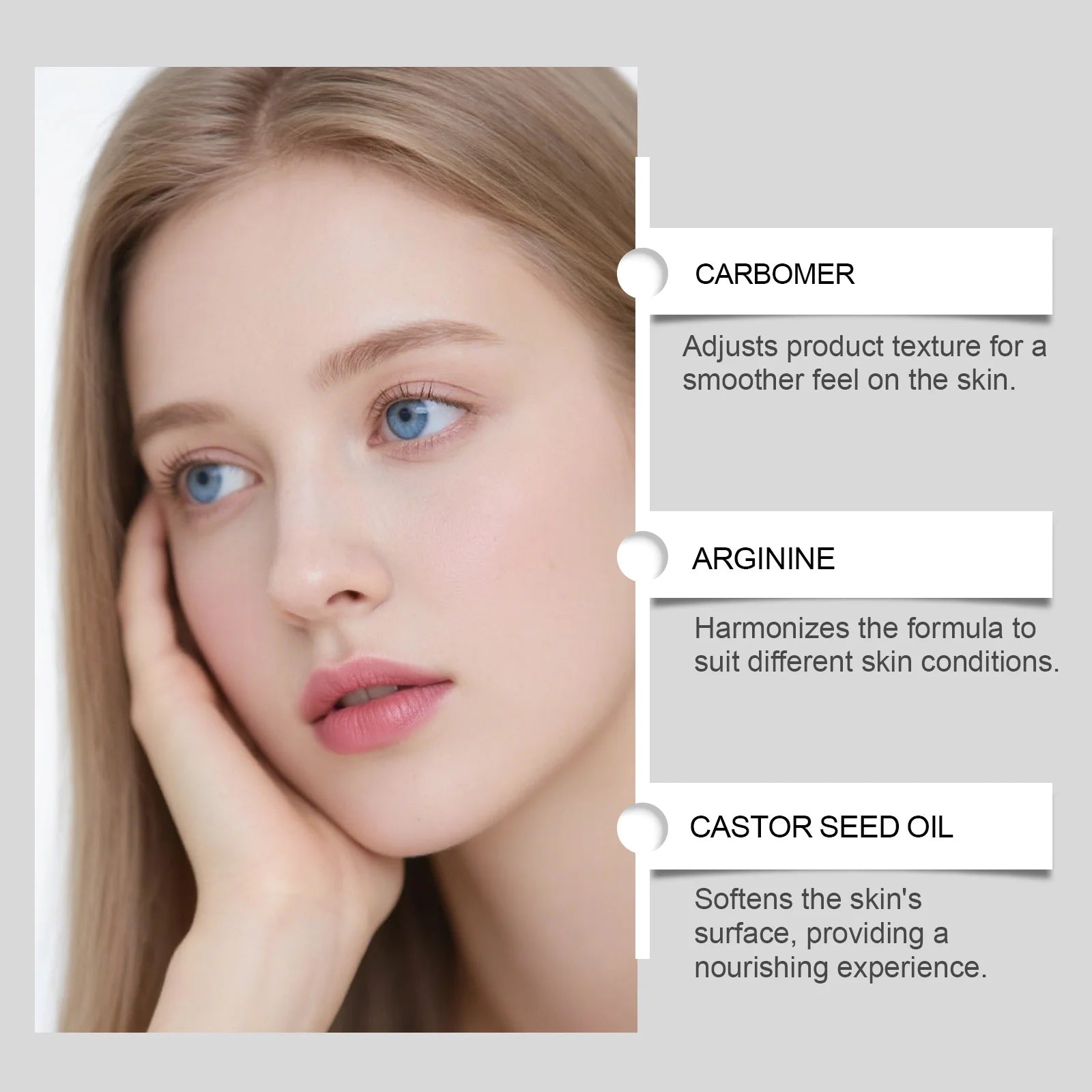 Facial skin care essence nourishes and brightens the skin on the face, providing daily moisture retention.