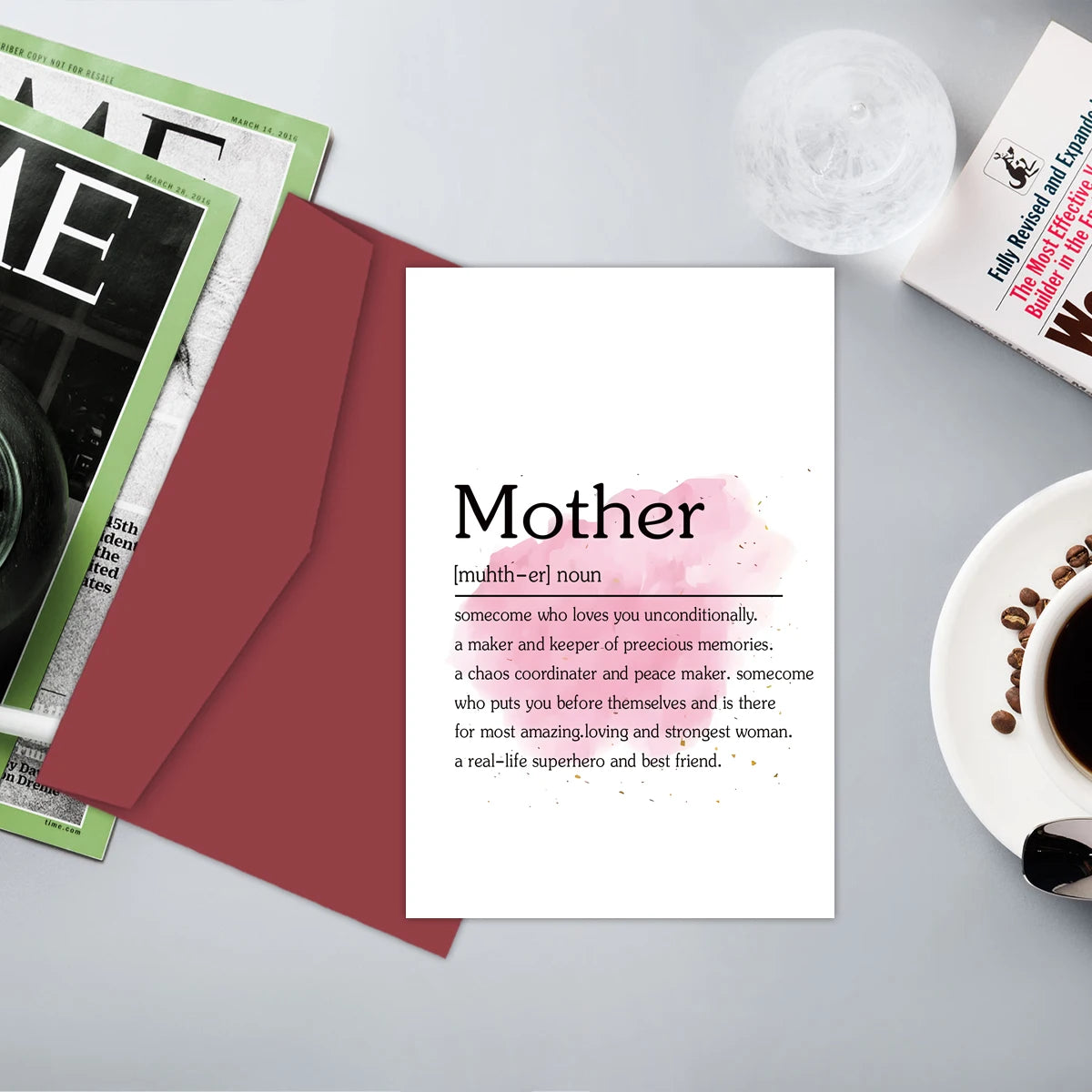 1PC Mother's Day Card with Envelope,Creative Birthday Card For Mom,Thank You Cards for Her,Holiday Greeting Card Gift for Mother
